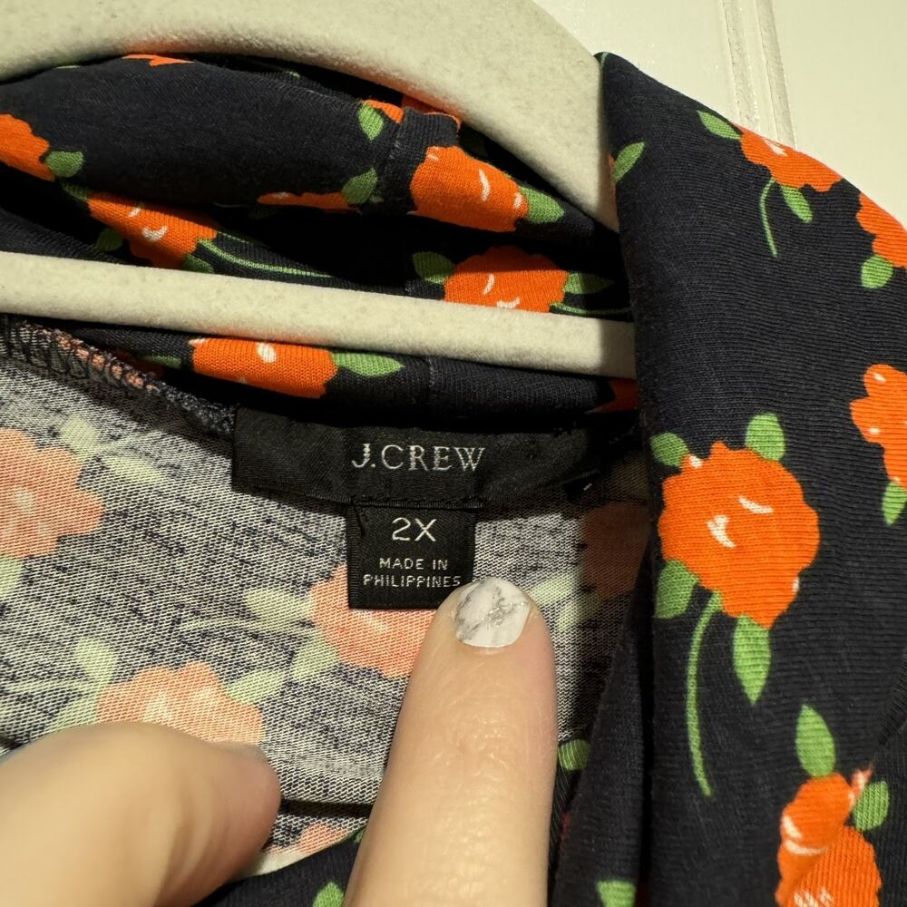 J Crew Floral Turtleneck Poppy Fields Lightweight Cottage Size 2X - Picture 4 of 6